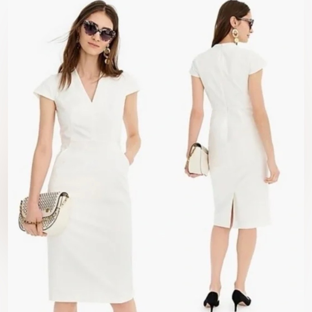 J. Crew Classic White Midi Dress